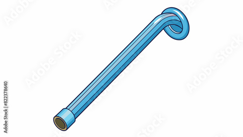 Plastic Straw A thin hollow tube with a shiny surface and a small bend at one end. It is lightweight and allows for easy sipping.. Cartoon Vector