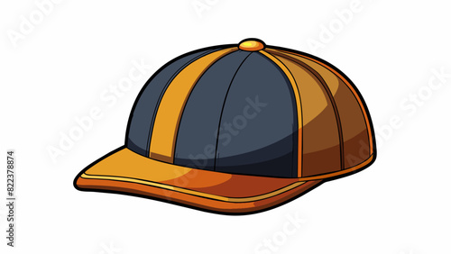 The cap was crafted from a thick sy material with a bold black color and a structured shape. Its brim was straight and stiff providing ample shade. Cartoon Vector