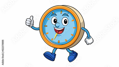 The clocks hands moved at a constant rate smoothly marking the passage of time with each tick and tock.. Cartoon Vector