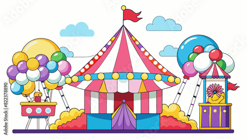 The carnival was a cacophony of bright lights loud music and delicious smells. I could hear children laughing as they rode the carousel and the. Cartoon Vector