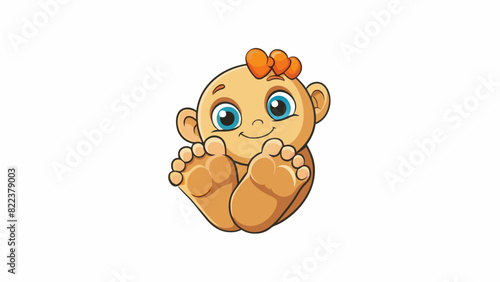 The fourth foot is a babys chubby foot with tiny toes that curl and wiggle at the slightest touch. The skin is incredibly soft and smooth with small. Cartoon Vector