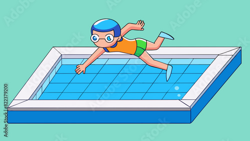 The refreshing feeling of diving into a crystal clear pool on a hot summer day. The water is cool and invigorating against your skin with a slight. Cartoon Vector