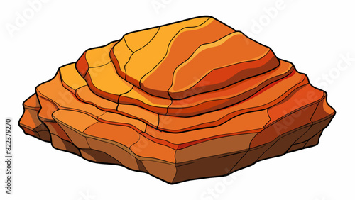 The rock in the metamorphic phase has undergone intense pressure and heat resulting in its unique folded and layered appearance. It is now stronger. Cartoon Vector photo
