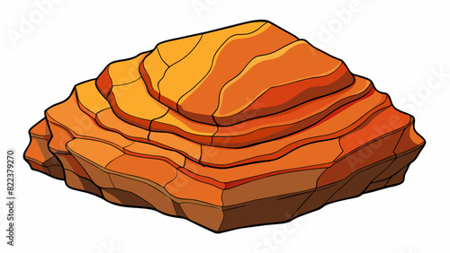 The rock in the metamorphic phase has undergone intense pressure and heat resulting in its unique folded and layered appearance. It is now stronger. Cartoon Vector
