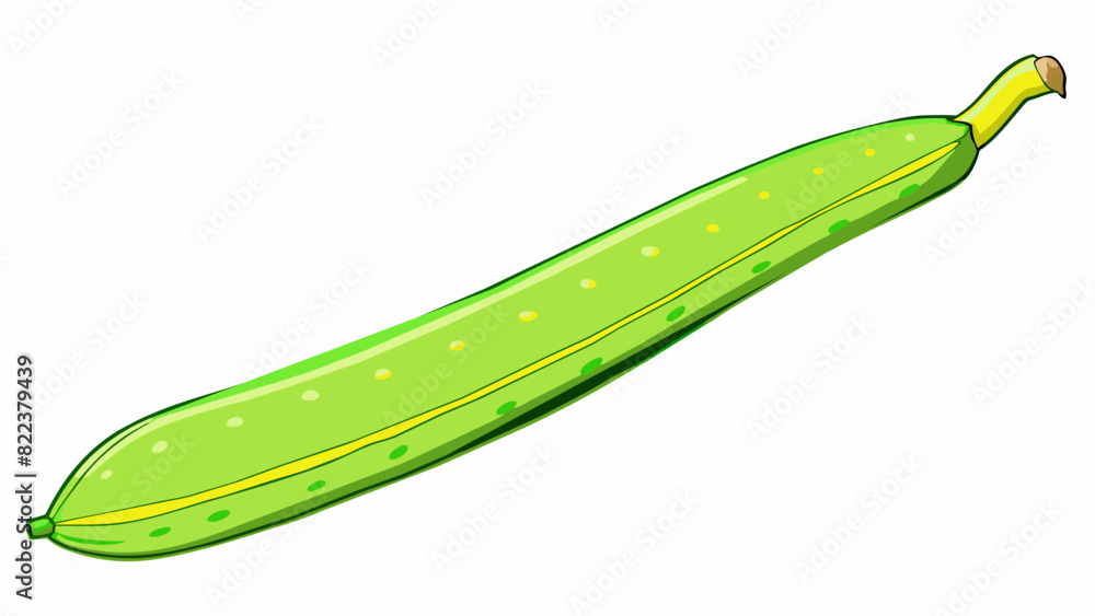 This fruit is long and slender with a vibrant green skin that is slightly bumpy to touch. As you peel away the skin you discover a pale yellow filled. Cartoon Vector This fruit is long and slender with a vibrant green skin that is slightly bumpy to touch. As you peel away the skin you discover a pale yellow filled. Cartoon Vector