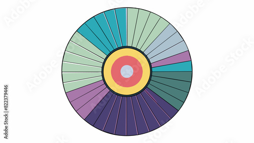 This record was made of clear shatterproof material and had a wide circular shape. Thin colorful lines radiated from the center to the edges creating. Cartoon Vector