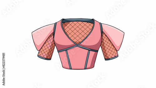 This unique top has a daring design with a mesh panel across the chest and sleeves. The rest of the top is made of a silky blush pink fabric and has a. Cartoon Vector