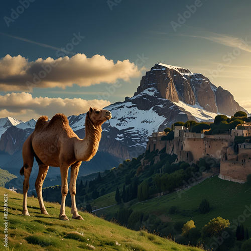 camels in the desert,mountain, animal, nature, landscape, horse, mountains, camel, grass, sky, wildlife, goat, mammal, snow, farm, rock, peak, meadow, wild, horses, travel, desert, summer, alpine, fie