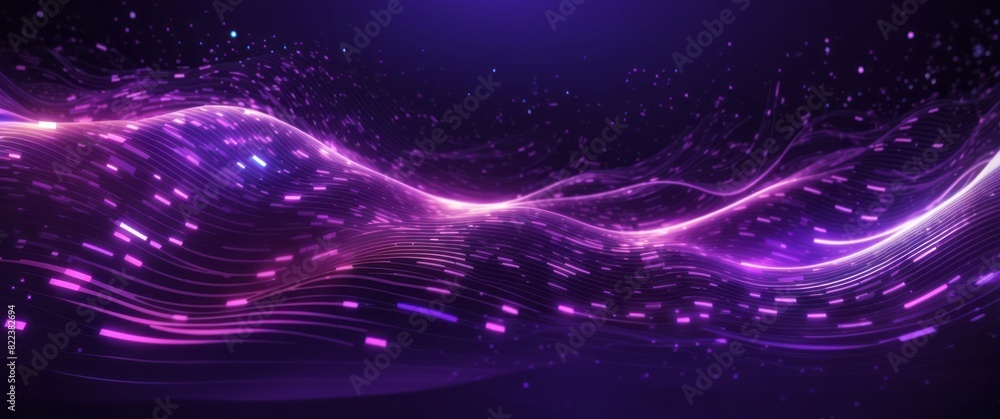 Fototapeta premium Futuristic wave digital data vortex stream technology lines artificial intelligence background