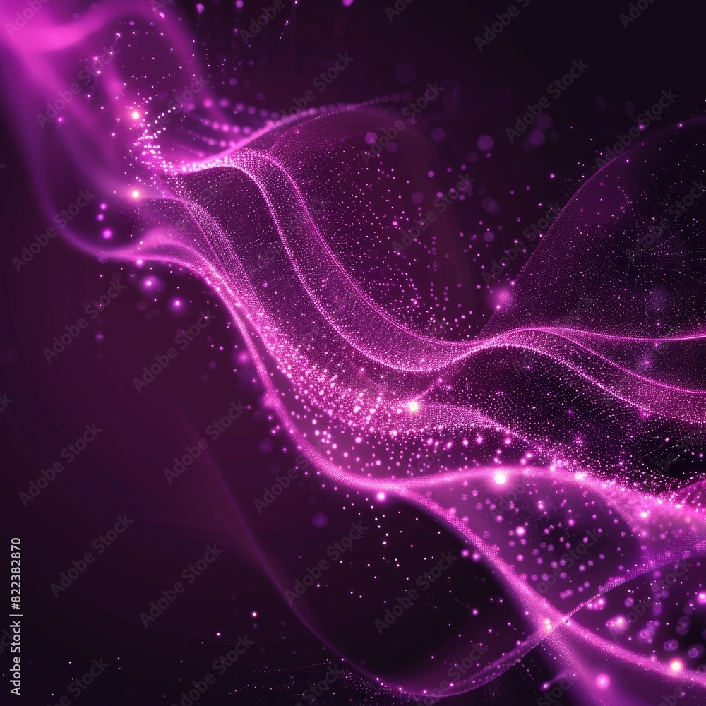 Digital purple particles wave and light abstract background with shining dots stars. Job ID: bf9ea05c-035c-4d15-a400-4af67ca6af57