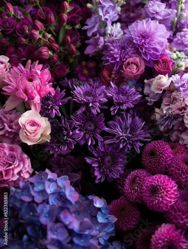 Wallpaper Mural vibrant purple color flowers bouquet, ai Torontodigital.ca