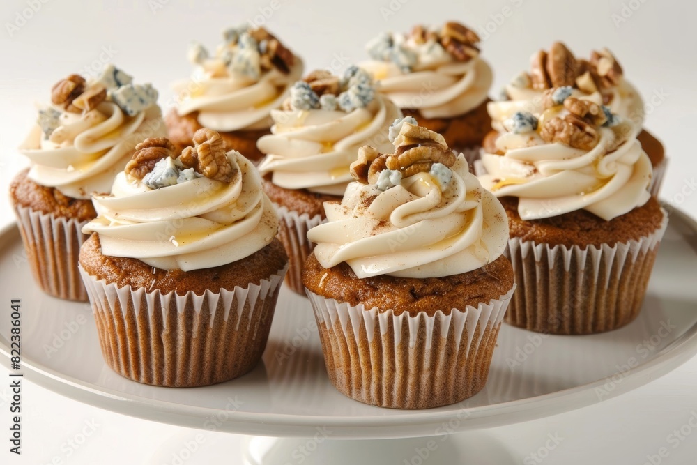 Aromatic Apple-Spice Cupcakes with Blue Cheese Drizzle Aromatic Apple-Spice Cupcakes with Blue Cheese Drizzle