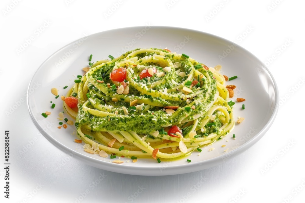 Chopped Tomatoes Burst of Color in Asiago and Almond Pesto Pasta Chopped Tomatoes Burst of Color in Asiago and Almond Pesto Pasta