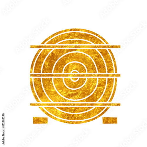 Wood milling cut stacked drawing in gold color style