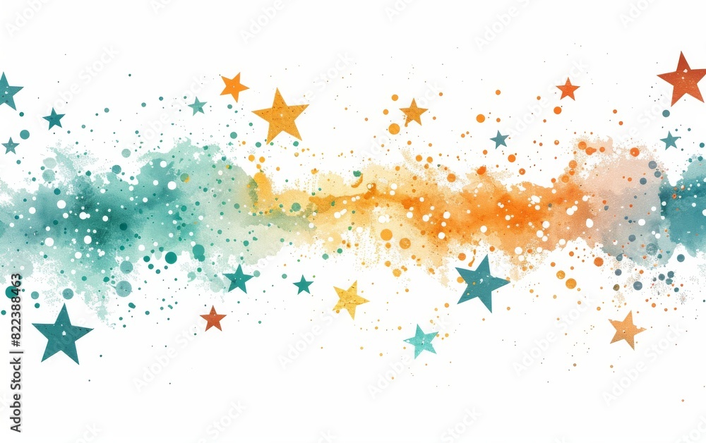 custom made wallpaper toronto digitalElegant constellation-themed invitation card with star patterns in seagreen, greenyellow, and orange, perfect for event planning and decor.