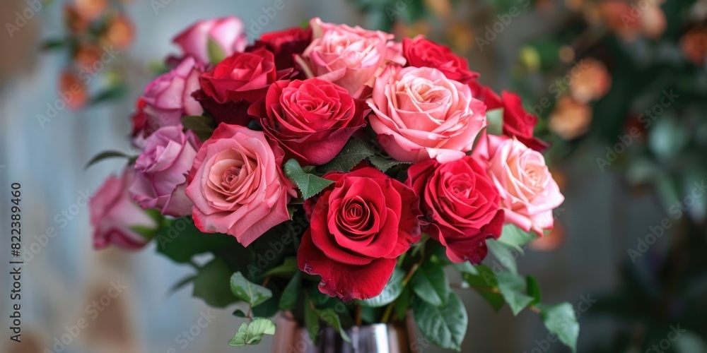 vibrant red color flowers bouquet valentine's day, ai vibrant red color flowers bouquet valentine's day, ai