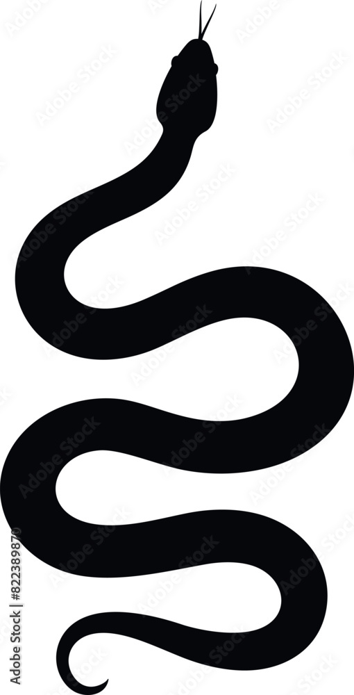 Snake silhouette. Isolated snake on white background Snake silhouette. Isolated snake on white background