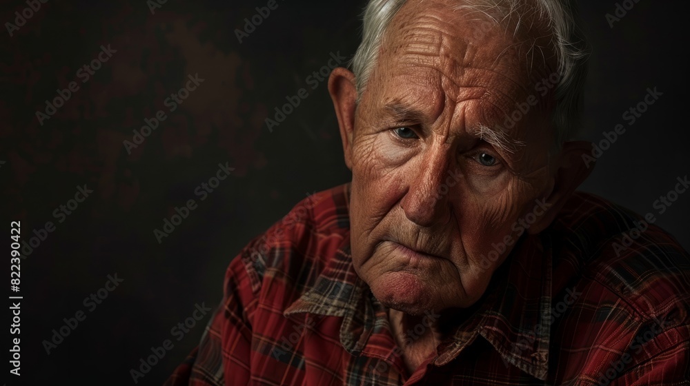 Introspective senior man peaceful portrait Introspective senior man peaceful portrait