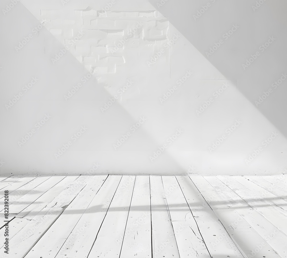 Minimalist White Wall and Wooden Floor Background Minimalist White Wall and Wooden Floor Background