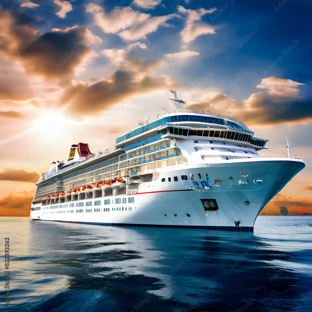cruise liner big white ship vacation tourists background sunset blue sky , cruise liner big white ship vacation tourists background sunset blue sky ,