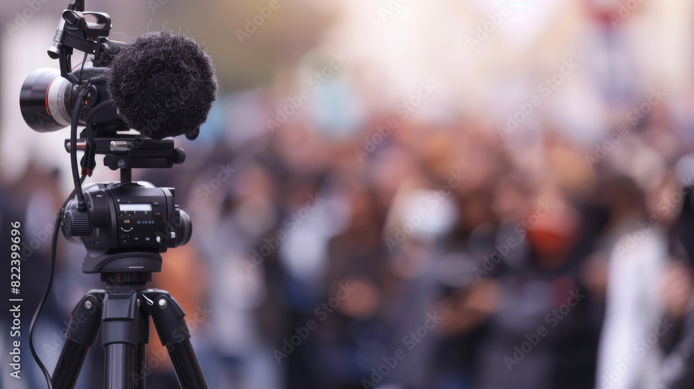Professional photography covering a major campaign event in the 2024 US election. Closeup with a softly blurred background, ideal for political news articles and voter engagement.
