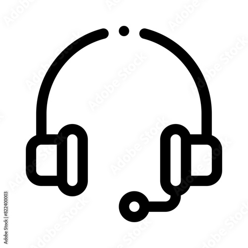 headset line icon