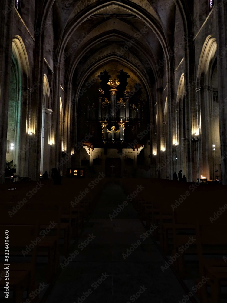 Fototapeta premium Montpellier May 2024: Visit the magnificent city of Montpellier in Occitanie. Street photos - View of Saint Pierre Cathedral