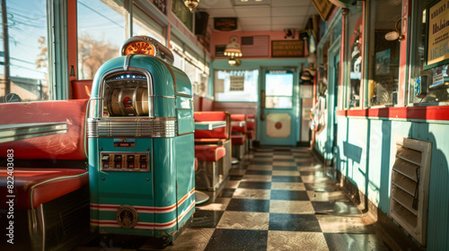 Wallpaper Mural A blue jukebox sits in the middle of a restaurant Torontodigital.ca