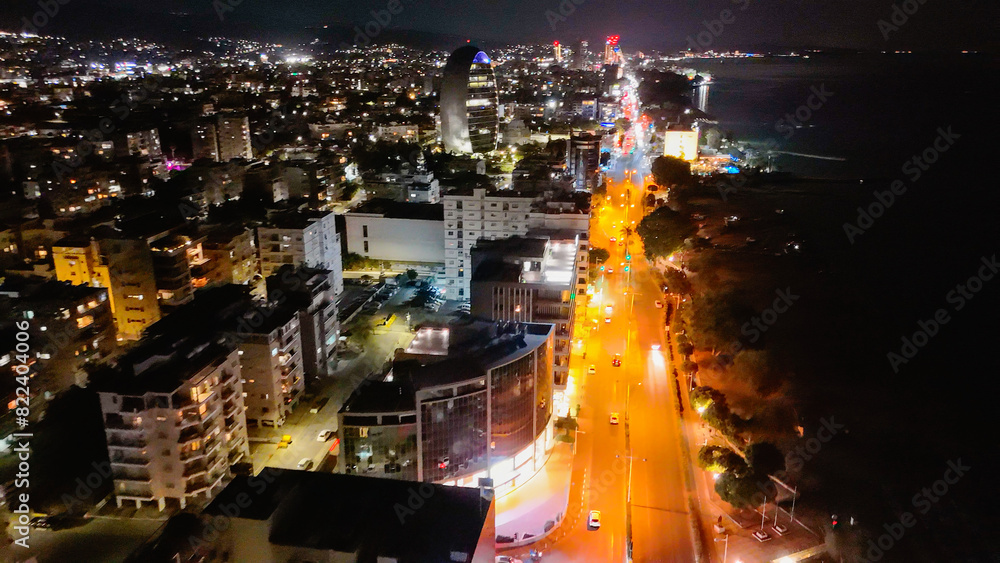 Fotografie Limassol, The Oval by night, Cyprus.