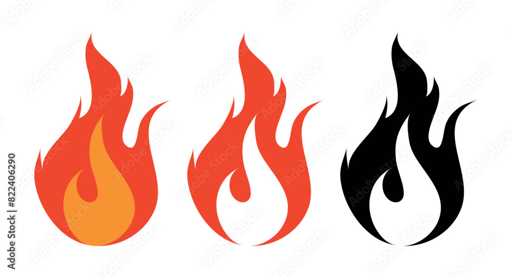 Red, Yellow And Black and White Fire Flame Red, Yellow And Black and White Fire Flame