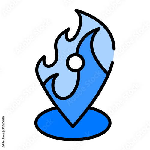 Fire Point Blue Filled