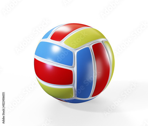 Red volleyball ball 3d render