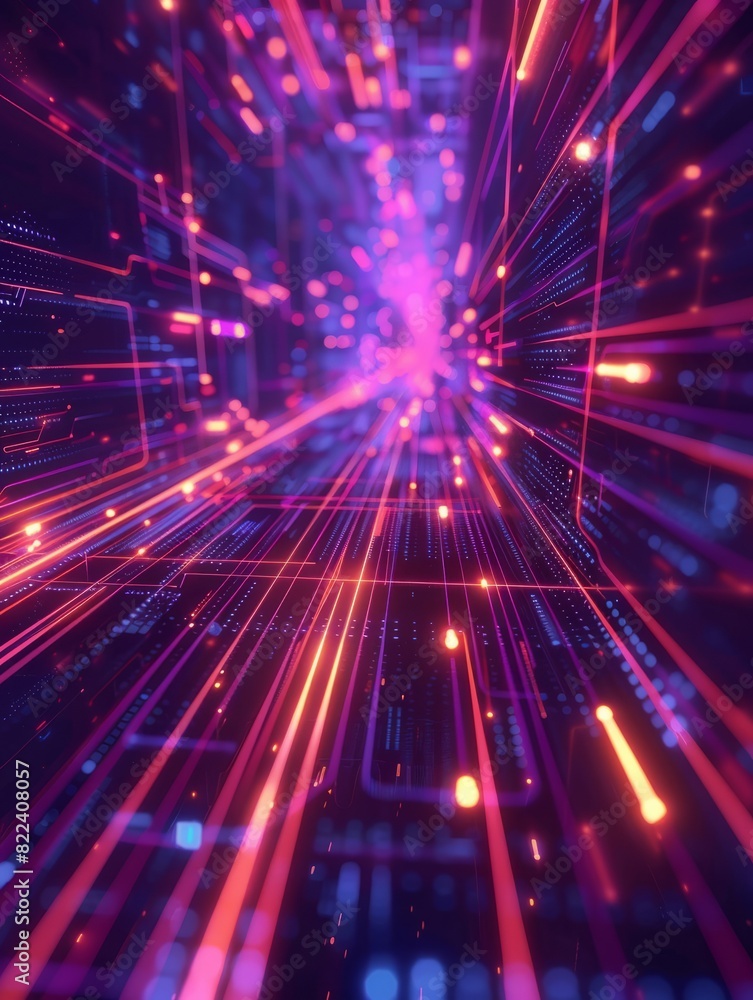 Obraz premium Abstract business futuristic background with glowing lines. Data technology
