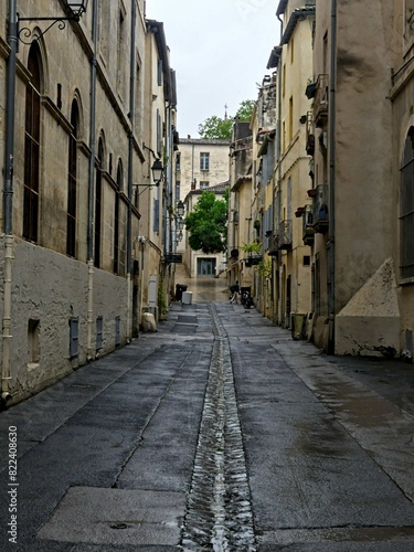 Montpellier May 2024: Visit the magnificent city of Montpellier in Occitanie. Street photos - View of the narrow streets