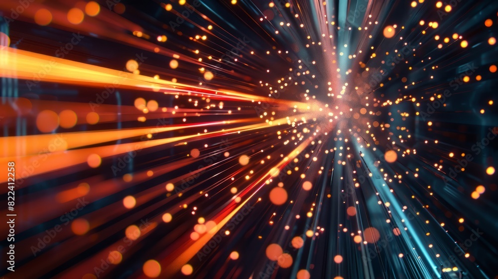 Fototapeta premium Bits of data in high speed transfer background