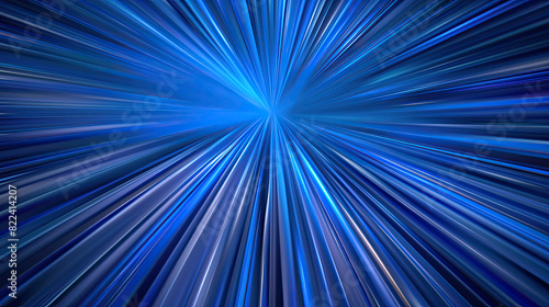 Blue Rays Zoom in Motion Effect, Light Color Trails