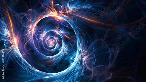 Artistic Depiction of a Galactic Phenomenon ,Explore the mysteries of an abstract space vortex that mimics the essence of a black hole,  Abstract background with interlacing