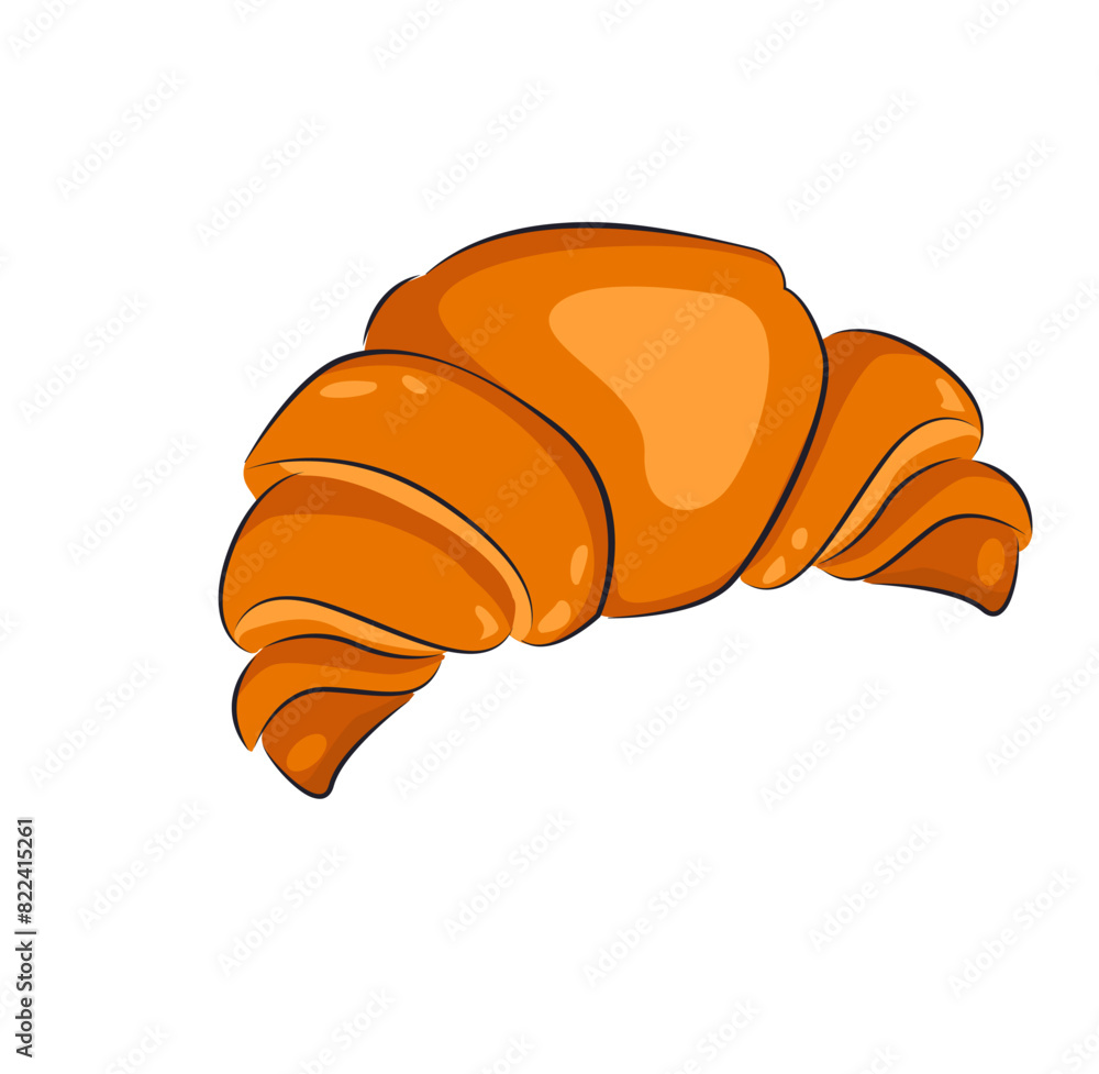 Vector hand drawn croissant, icons. Bakery croissant. Vector isolated on white background for design menu,bistro, restaurant, label and packaging. Trendy illustration. Cartoon style. Vector hand drawn croissant, icons. Bakery croissant. Vector isolated on white background for design menu,bistro, restaurant, label and packaging. Trendy illustration. Cartoon style.