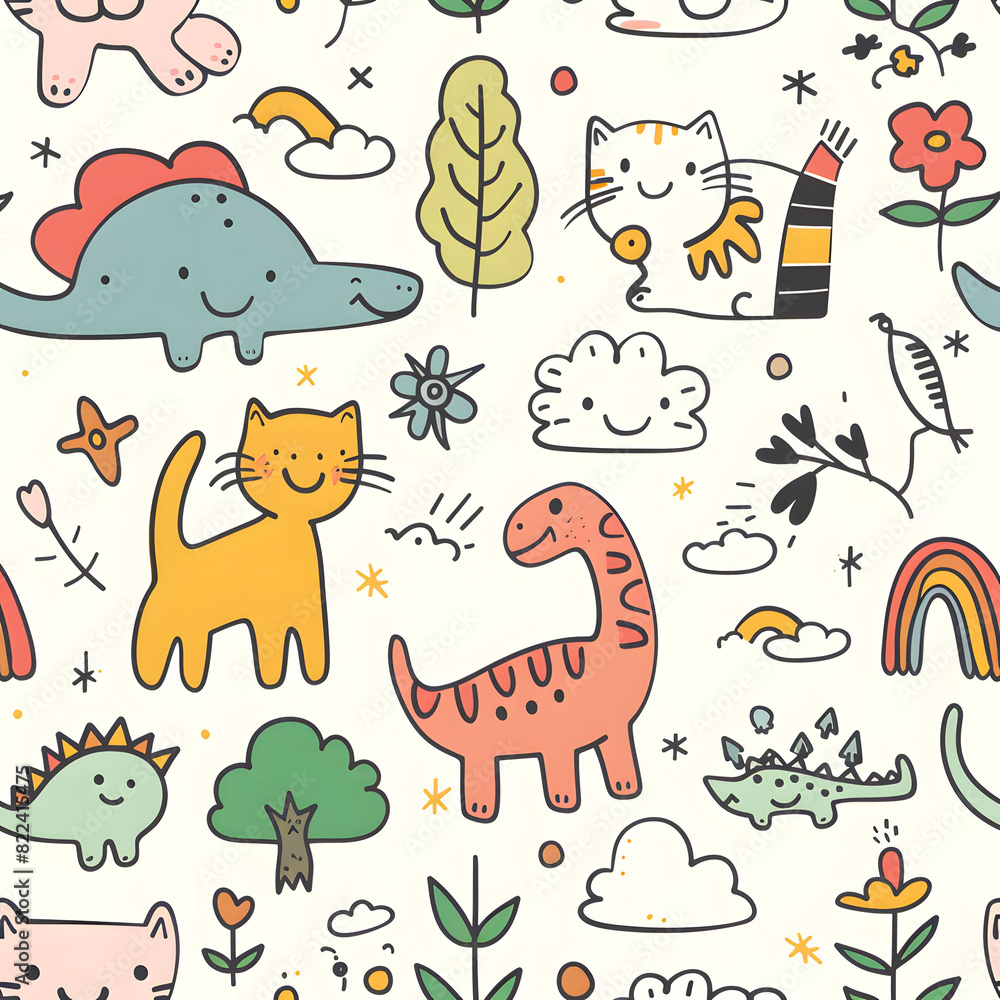 Obraz premium Cute Patterns for Kids