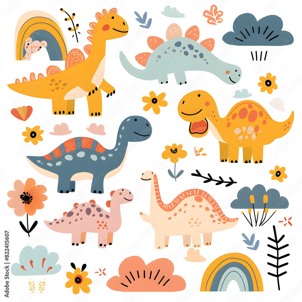 Naklejka premium Cute Patterns for Kids