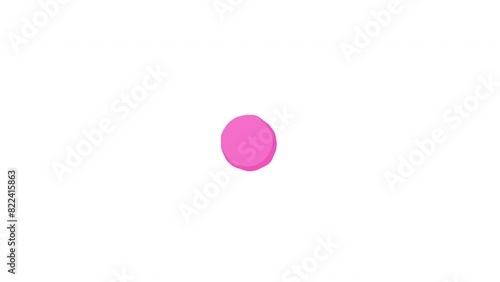 Blue and Pink Balloon Burst Animation. Circle resembling a balloon inflates, grows larger, and finally bursts, celebratory themes, perfect for baby showers, fun, whimsical projectsBlue and Pink Balloo photo