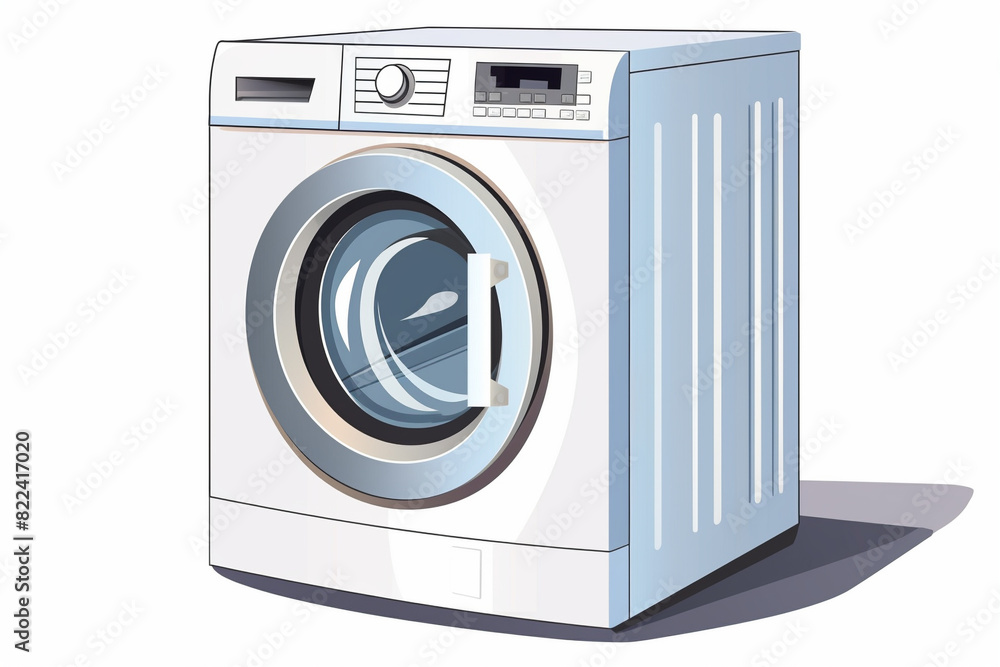 Washing machine, isolated on a white background. Vector style abstract illustration.