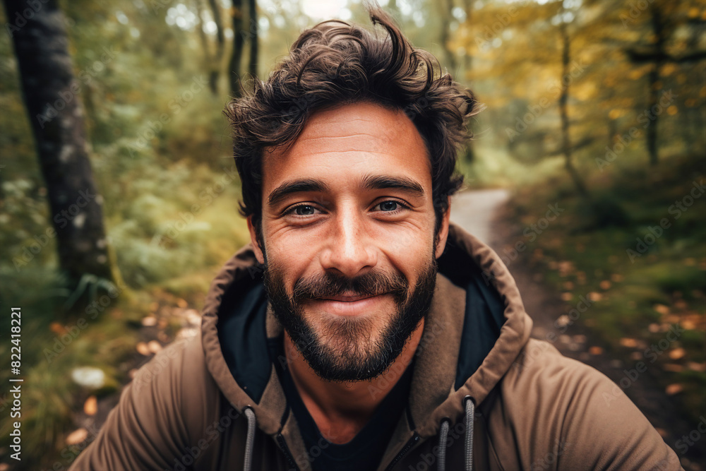 Generative AI illustration happy yoga person enjoying medication in natural wild conditions beautiful view Generative AI illustration happy yoga person enjoying medication in natural wild conditions beautiful view