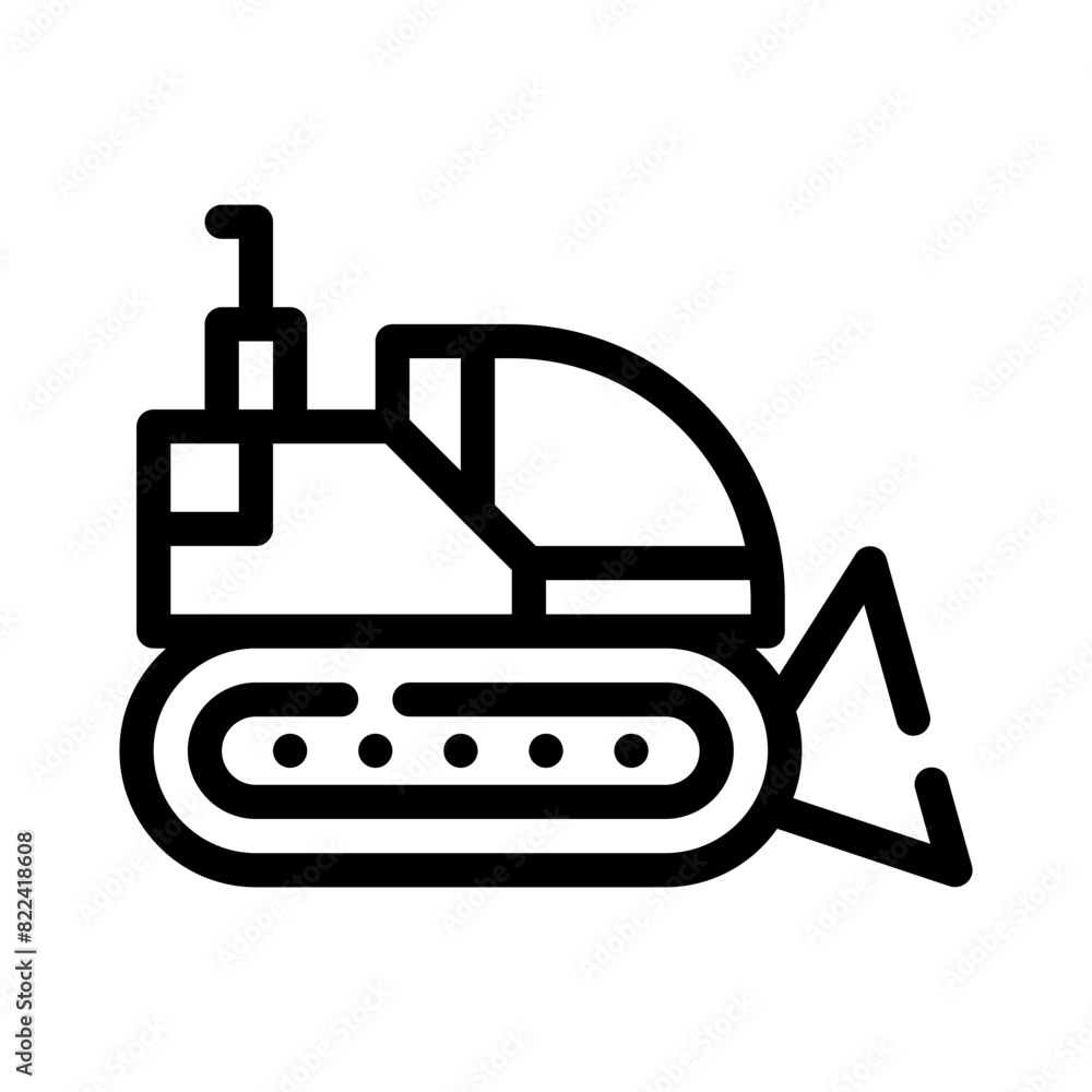 excavator line icon excavator line icon
