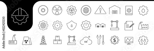 industry minimal line icon vector designs