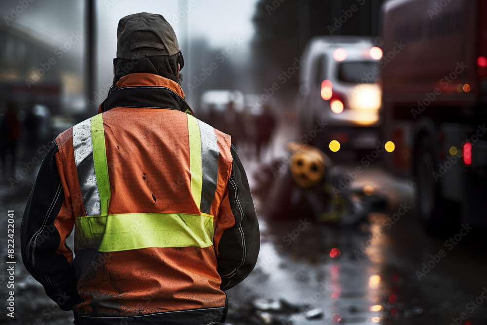 Fototapeta premium AI generated image of rescuer teams provide medical assistance after accident