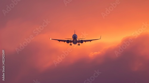 Majestic Jetliner Soaring Through Dramatic Cloudy Skies © pvl0707