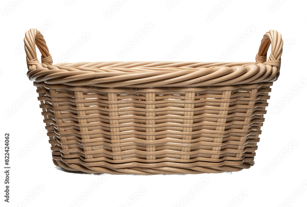 isolated png wickerwork basket, GENERATIVE AI isolated png wickerwork basket, GENERATIVE AI