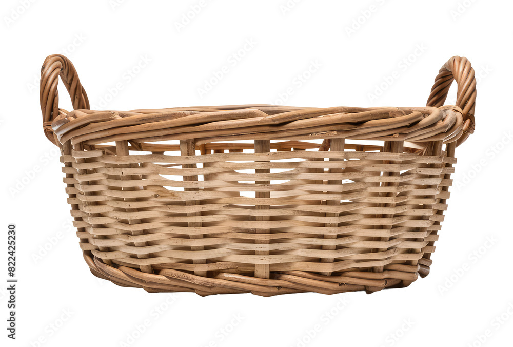 Fototapeta premium isolated png wickerwork basket, GENERATIVE AI
