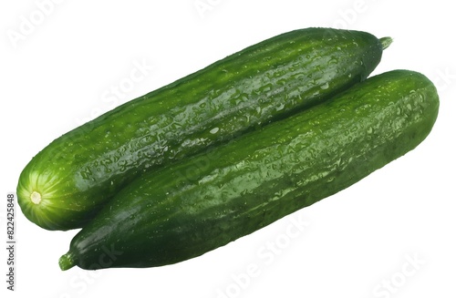 Pair of cucumbers isolated over white background